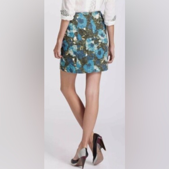 Women’s Size 8 Anthropologie(Postmark Calabria) Corduroy Floral Mini Skirt - Picture 2 of 5